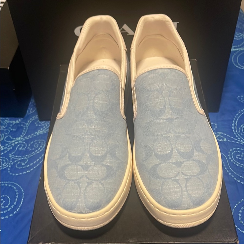 Coach Blue and Cream Women's Sneakers